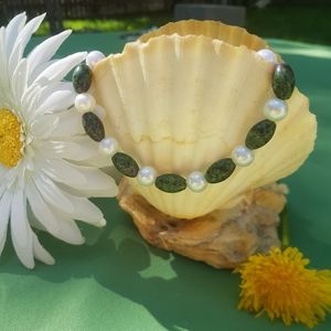 💚💖 Ruby Zoicite Pearl Bracelet